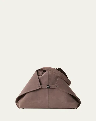 Akris Ai Medium Suede Tote Bag In Brown