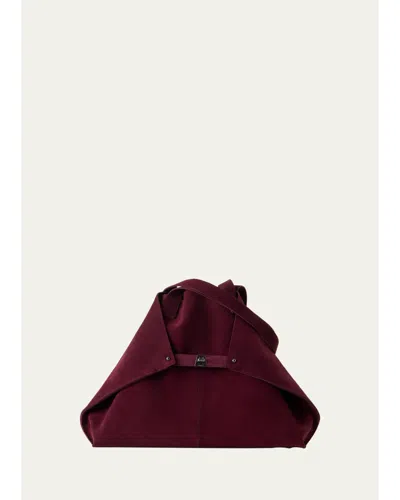 Akris Ai Medium Suede Tote Bag In Burgundy