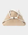 Akris Ai Raffia & Leather Tote Bag In 320 Cashmere White