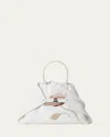 Akris Ai Small Flower Leather Top-handle Bag