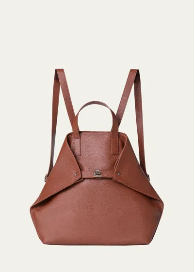 Akris Ai Small Leather Backpack In Brown