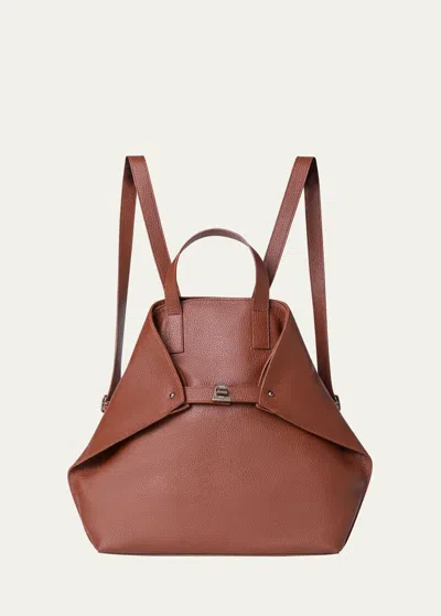 Akris Ai Small Leather Backpack In 044 Caramel