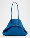 Akris Ai Small Leather Convertible Shoulder Bag In Blue