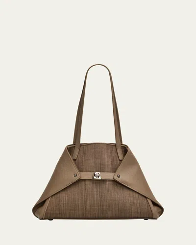 Akris Ai Small Leather Shoulder Bag In Brown