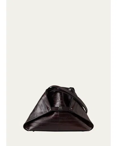 Akris Ai Small Leather Shoulder Tote Bag In Brown