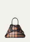 Akris Ai Small Plaid Braided Top-handle Bag In 334 Camel Mocca