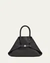 Akris Ai Small Plaid Braided Top-handle Bag In Black