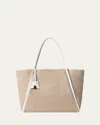 AKRIS ALEX RAFFIA & LEATHER TOTE BAG