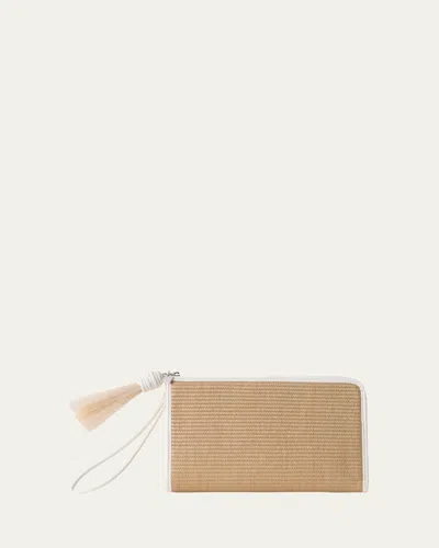 Akris Alexa Tassel Woven Cotton Clutch Bag