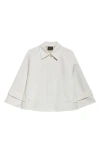 Akris Alia Crop Trench Jacket In Ecru