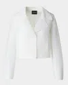 Akris Alice Techno Grid Double Layer Crop Jacket In Pure White