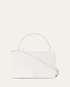 Akris Alice Flap Leather Crossbody Bag In White