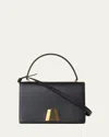 Akris Alice Flap Leather Crossbody Bag In Black
