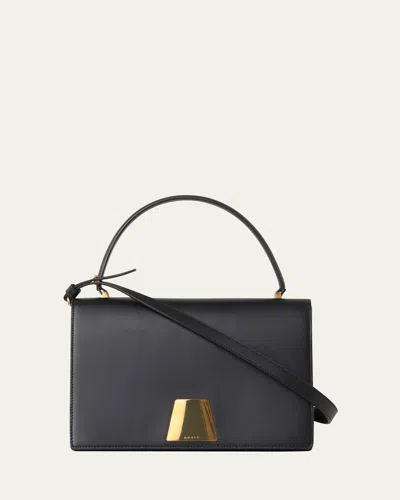 Akris Alice Flap Leather Crossbody Bag In Black
