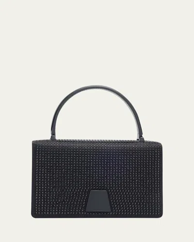 Akris Alice Mini Embellished Satin Top-handle Bag In Black