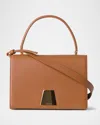 Akris Medium Alice Leather Top Handle Bag In Brown