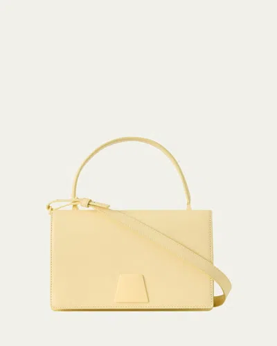 Akris Alice Small Leather Top-handle Bag In Yellow