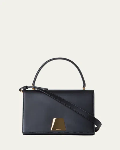 Akris Alice Small Leather Top-handle Bag In Black
