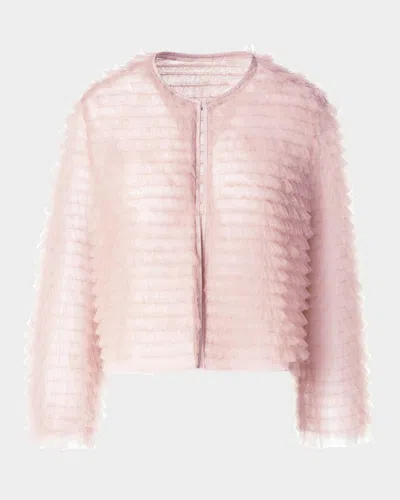 Akris Alida Ruffle Tulle Jacket In Pale Pink