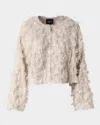 Akris Alida Short 3d Jacquard Wool-blend Jacket In Greige
