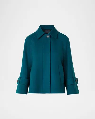 AKRIS ALISA CASHMERE DOUBLE-FACE A-LINE JACKET