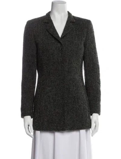 Pre-owned Akris Alpaca Printed Blazer In Green