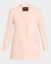 Akris Alvar Double-face Wool Cardigan Jacket In Pale Pink