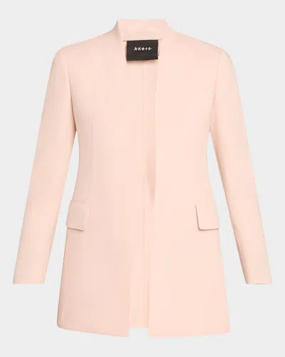 Akris Alvar Double-face Wool Cardigan Jacket In Pale Pink