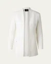 Akris Alvar Double-face Wool Cardigan Jacket In Vanilla