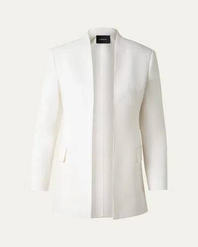 Akris Alvar Double-face Wool Cardigan Jacket In Vanilla