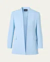 Akris Alvar Wool Blend Double Face Cardigan Jacket In Blue