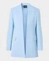 Akris Alvar Wool Blend Double Face Cardigan Jacket In Blue