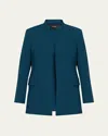 Akris Alvar Open Tailored Jacket In Blue