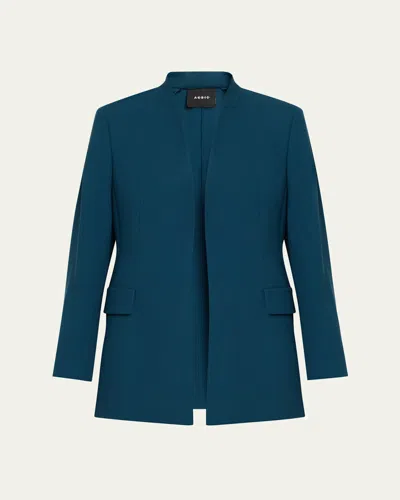Akris Alvar Open Tailored Jacket In Blue