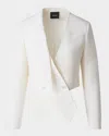 Akris Amie Short Wool Double-face Jacket In Vanilla