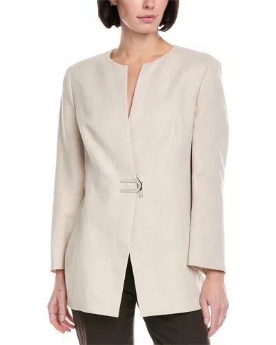 Akris Ana Linen & Wool-blend Jacket In Neutral