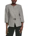 Akris Anais Linen & Wool-blend Jacket In Gray