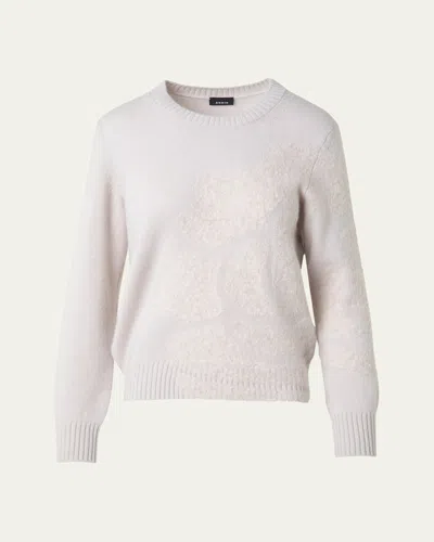 Akris Anemone Boucle Cashmere-silk Knit Sweater In Gray