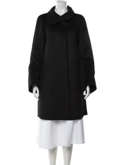 Pre-owned Akris Angora Coat In Black