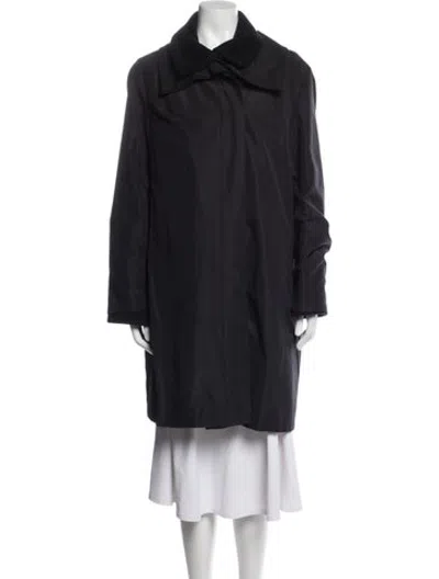 Pre-owned Akris Angora Coat In Blue