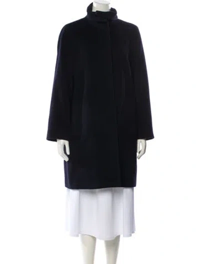 Pre-owned Akris Angora Faux Fur Vest In Blue