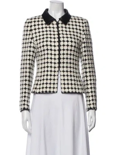 Pre-owned Akris Angora Plaid Print Blazer In Multi