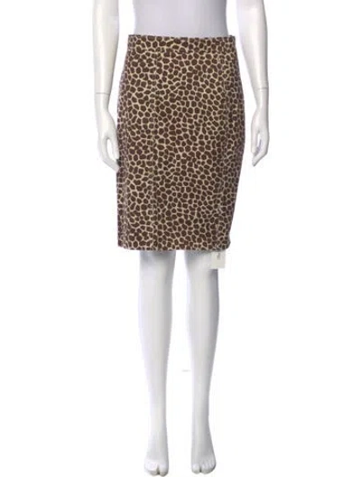 Pre-owned Akris Animal Print Knee-length Skirt In Brown
