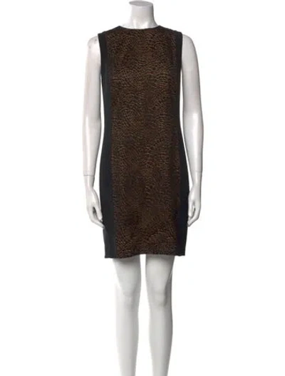 Pre-owned Akris Animal Print Mini Dress In Black