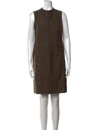 Pre-owned Akris Animal Print Mini Dress In Brown