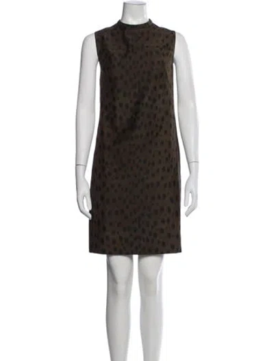 Pre-owned Akris Animal Print Mini Dress W/ Tags In Brown