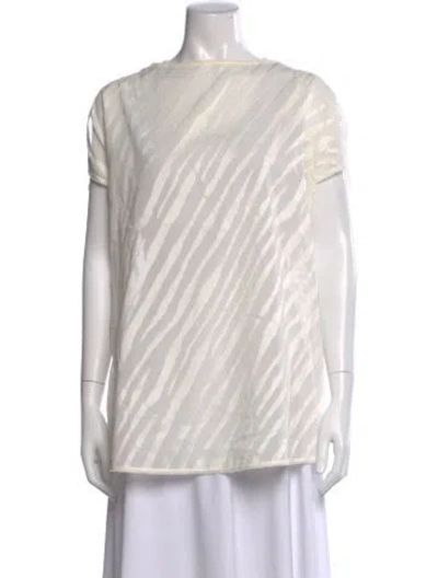 Pre-owned Akris Animal Print Mini Dress In White