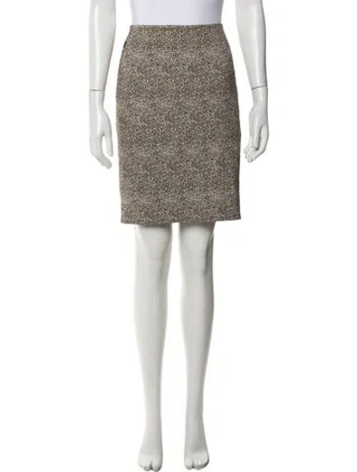 Pre-owned Akris Animal Print Mini Skirt In Brown