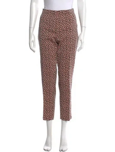 Pre-owned Akris Animal Print Straight Leg Pants In Neutral