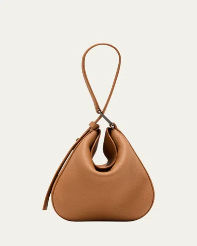 Akris Anna Little Leather Hobo Bag In Cuoio